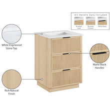 Willard 24" Natural Engineered Stone And Solid Wood Bathroom Vanity
