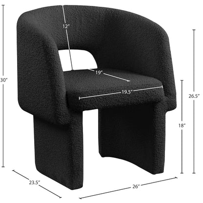 Emmet Black Boucle Fabric Dining Chair / Accent Chair