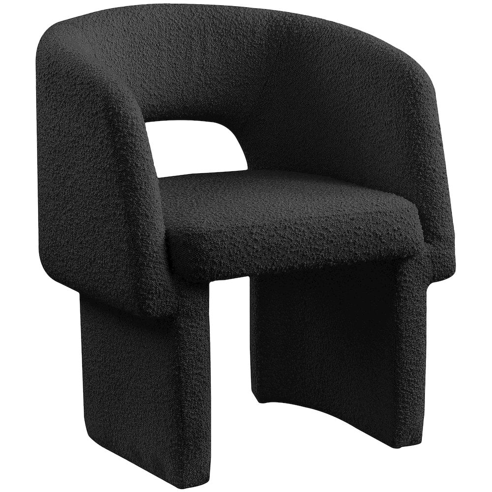 Emmet Black Boucle Fabric Dining Chair / Accent Chair