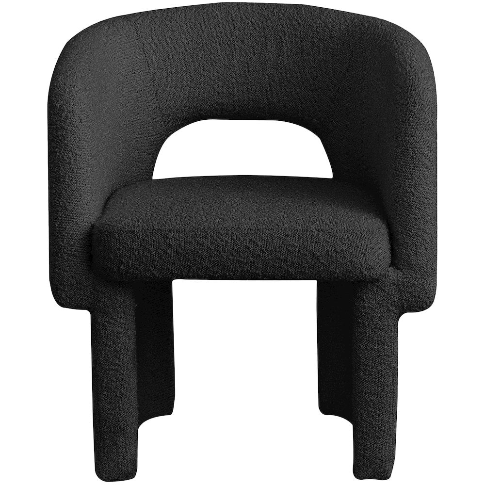 Emmet Black Boucle Fabric Dining Chair / Accent Chair