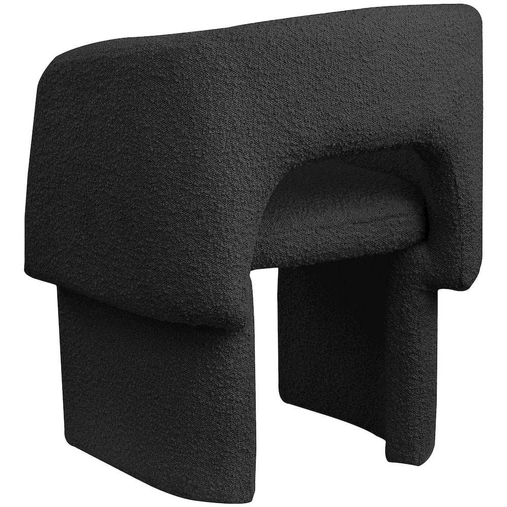 Emmet Black Boucle Fabric Dining Chair / Accent Chair