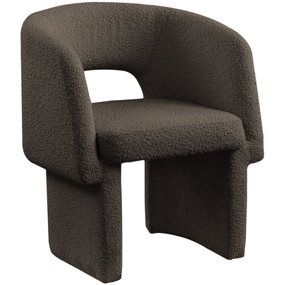 Emmet Brown Boucle Fabric Dining Chair / Accent Chair
