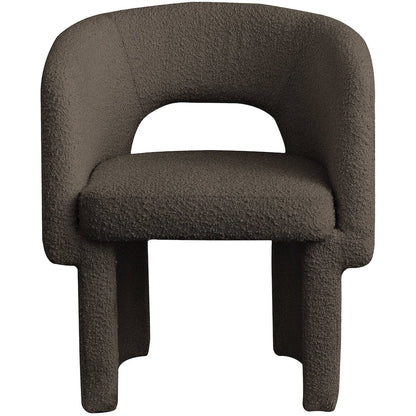 Emmet Brown Boucle Fabric Dining Chair / Accent Chair