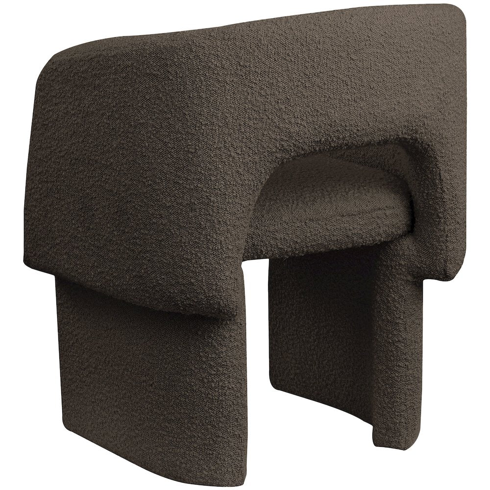 Emmet Brown Boucle Fabric Dining Chair / Accent Chair