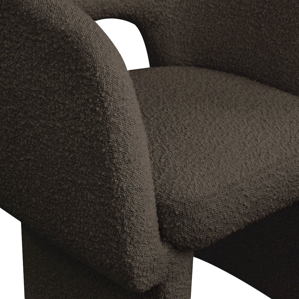 Emmet Brown Boucle Fabric Dining Chair / Accent Chair