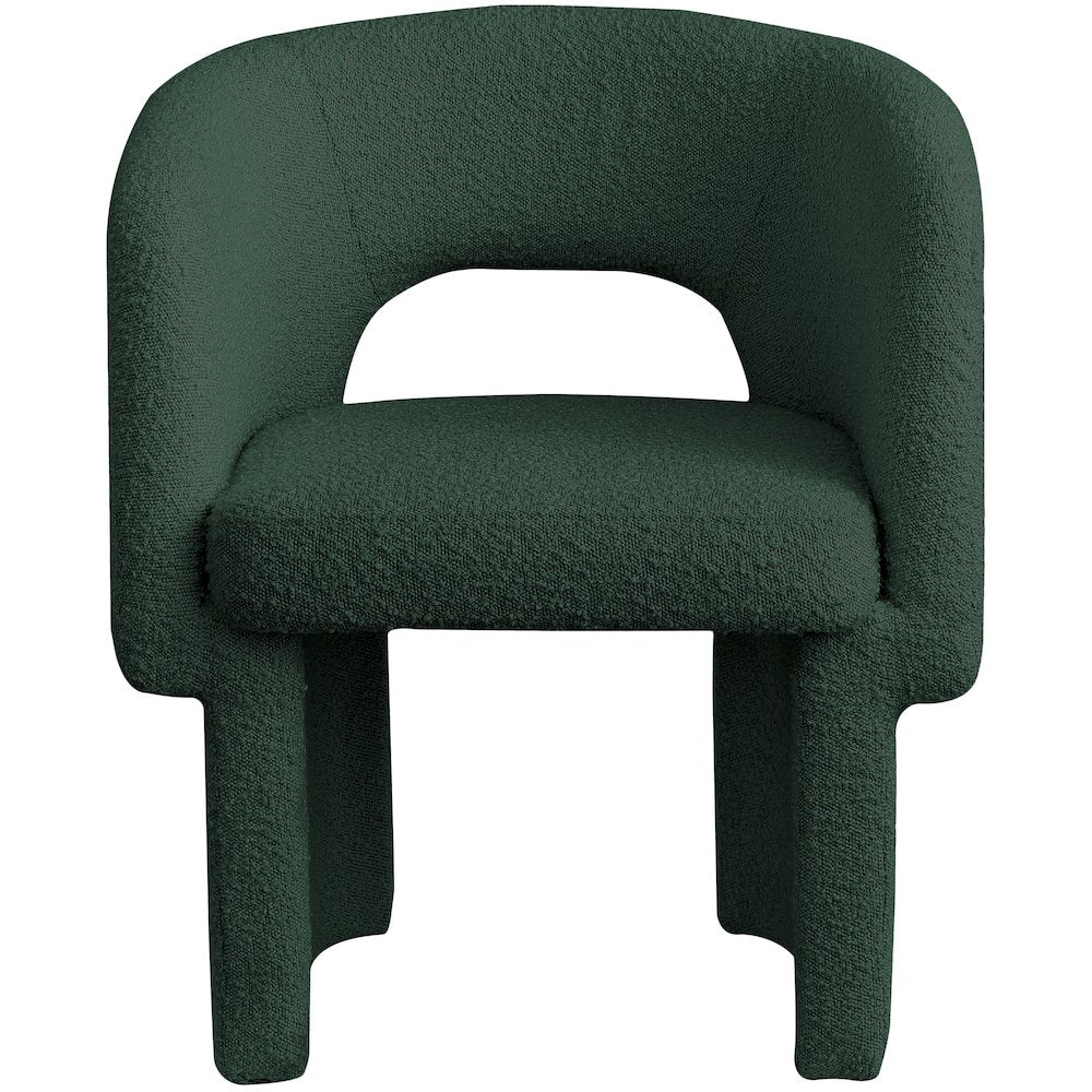 Emmet Green Boucle Fabric Dining Chair / Accent Chair