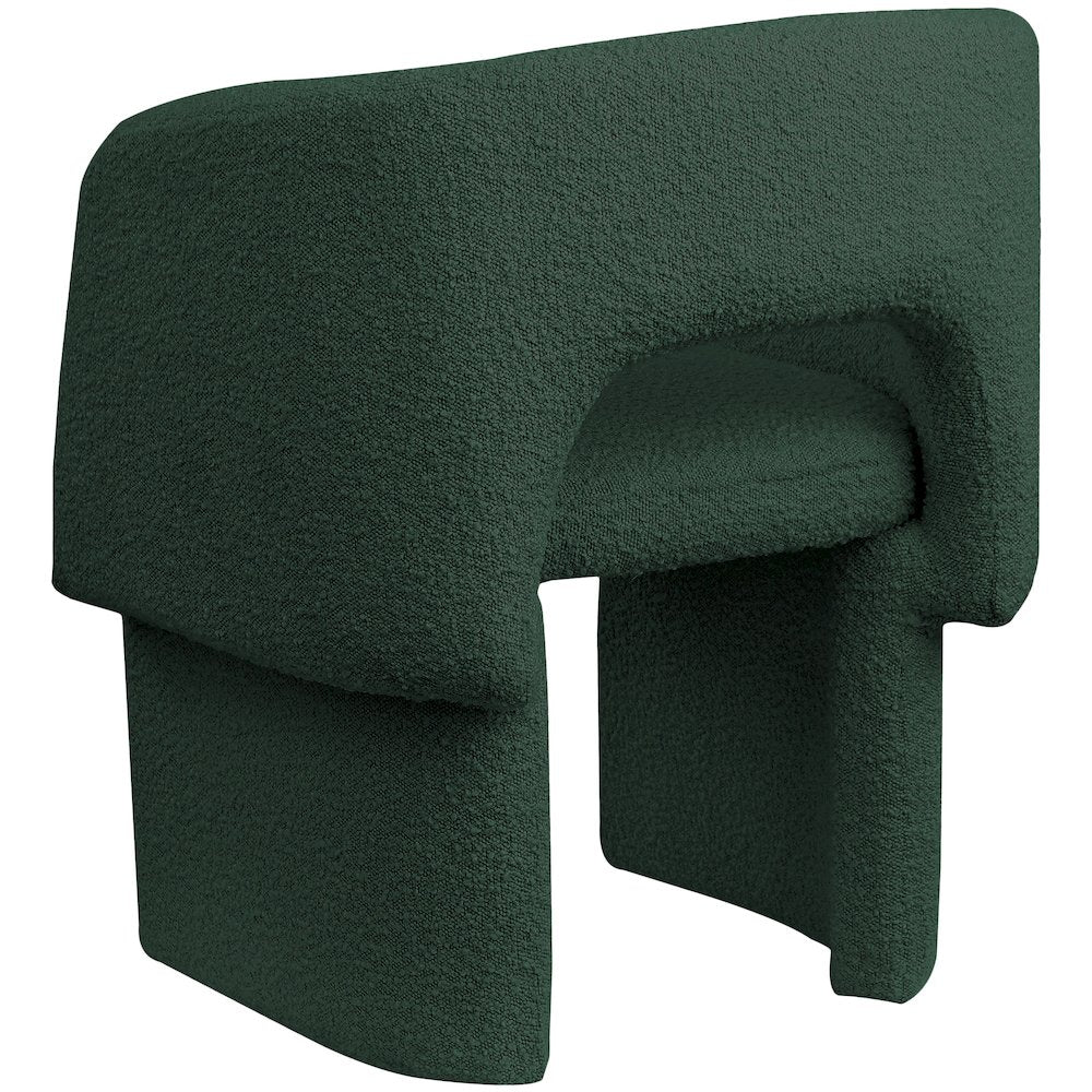 Emmet Green Boucle Fabric Dining Chair / Accent Chair