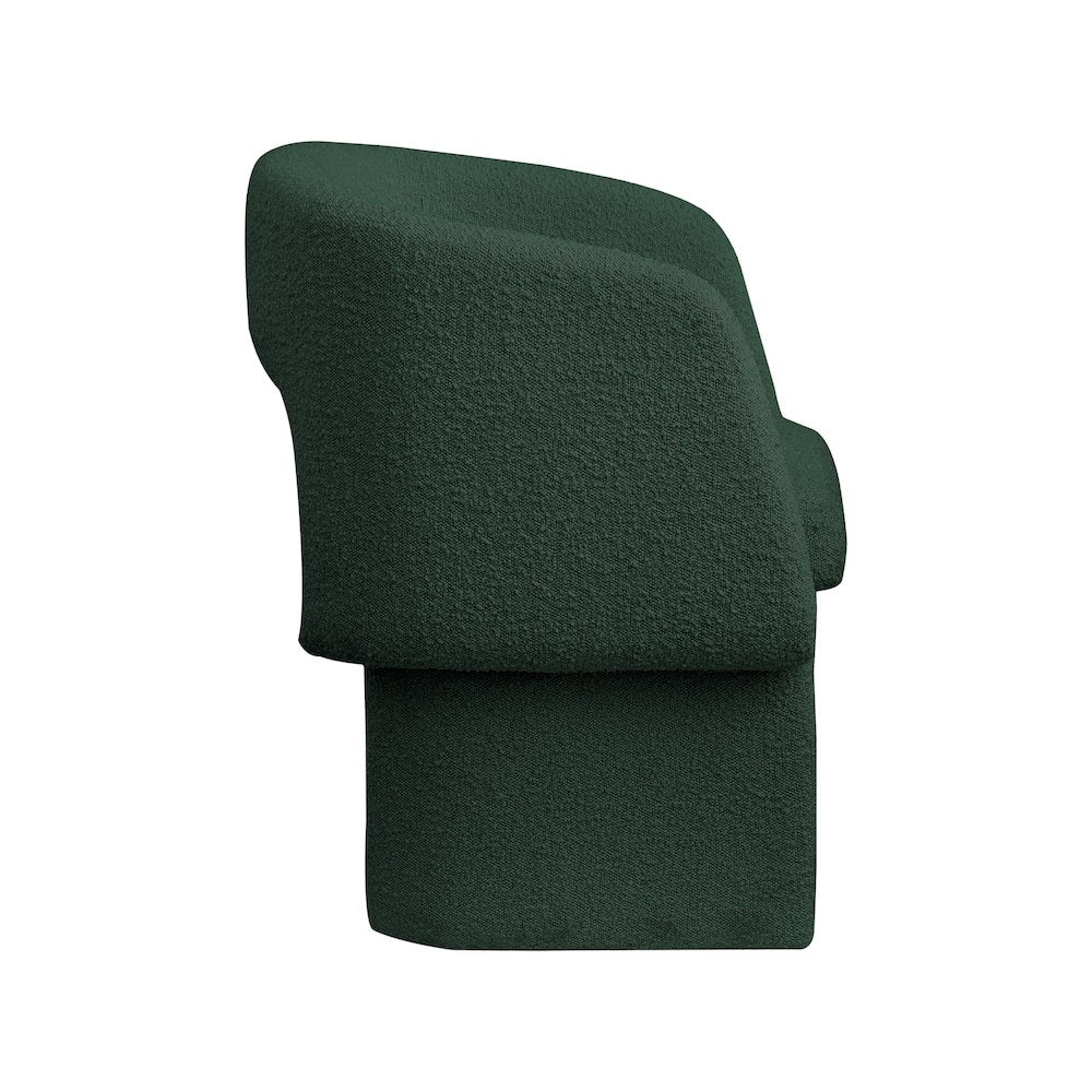 Emmet Green Boucle Fabric Dining Chair / Accent Chair