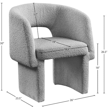 Emmet Grey Boucle Fabric Dining Chair / Accent Chair