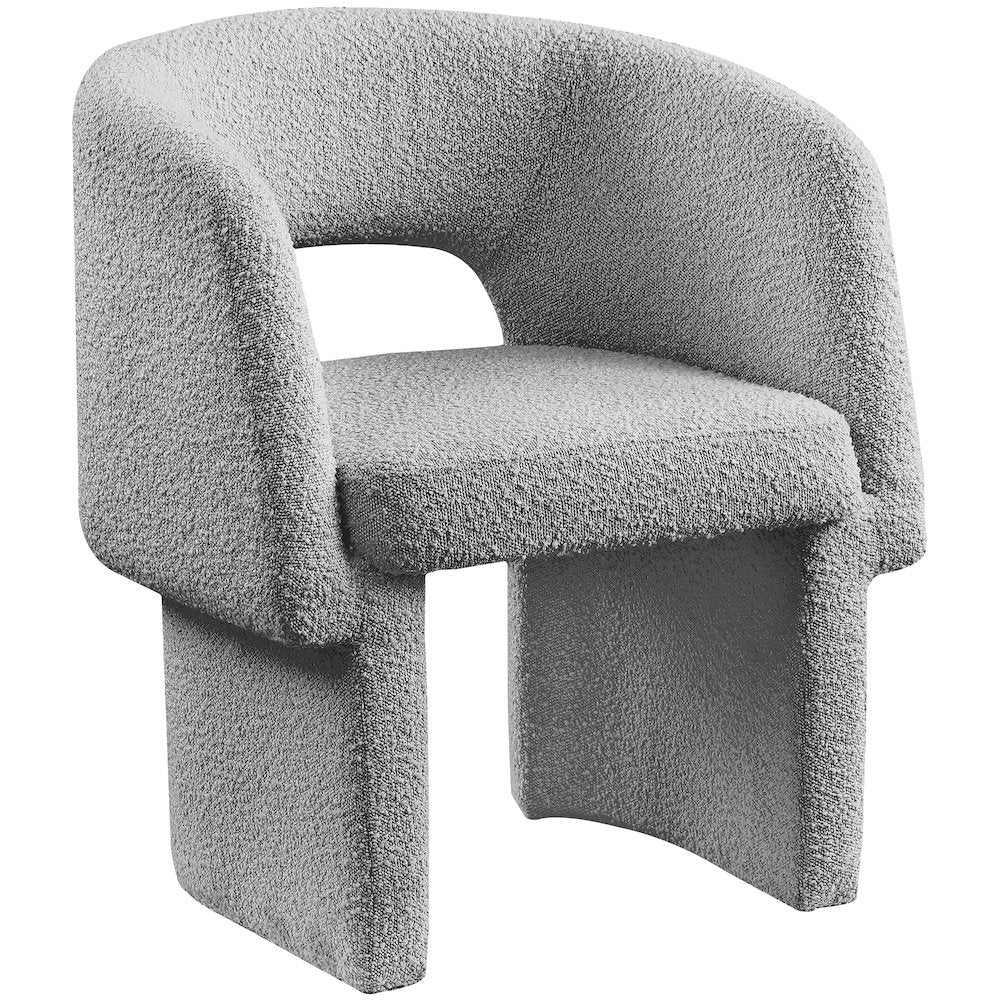 Emmet Grey Boucle Fabric Dining Chair / Accent Chair