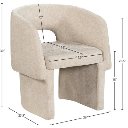 Emmet Beige Chenille Fabric Dining Chair / Accent Chair