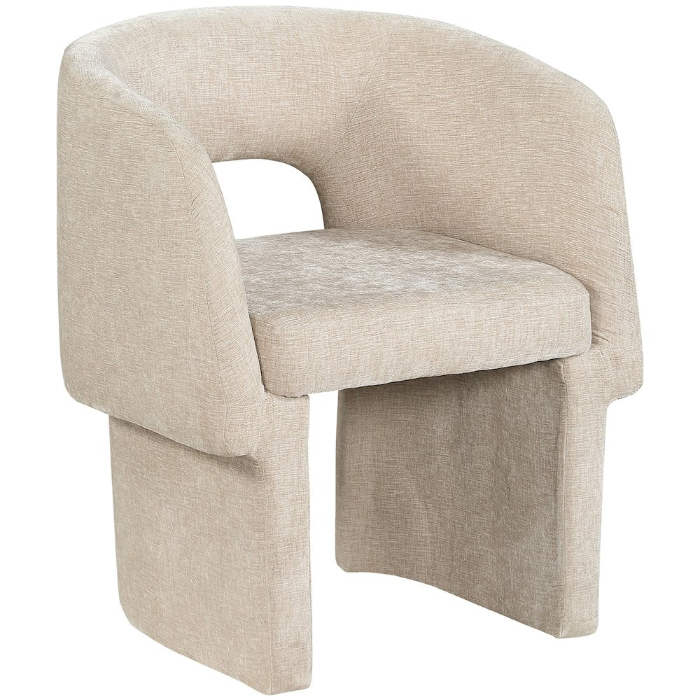 Emmet Beige Chenille Fabric Dining Chair / Accent Chair