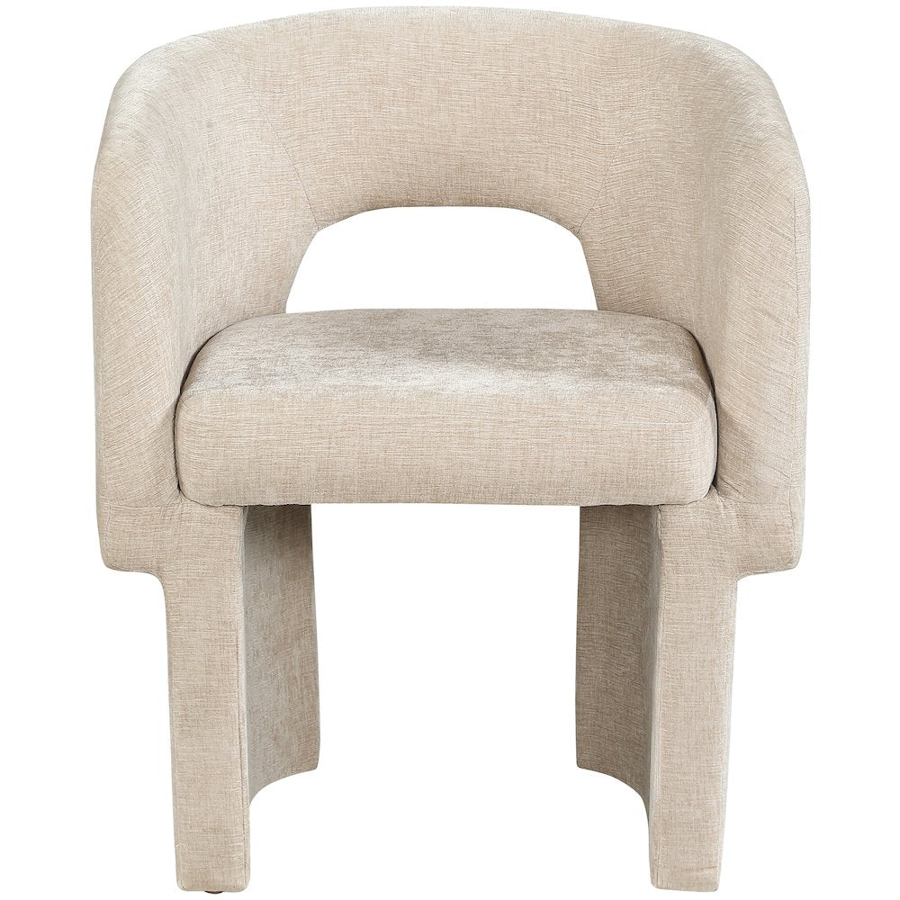 Emmet Beige Chenille Fabric Dining Chair / Accent Chair