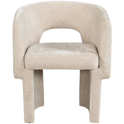 Emmet Beige Chenille Fabric Dining Chair / Accent Chair