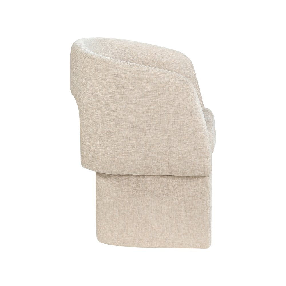 Emmet Beige Chenille Fabric Dining Chair / Accent Chair