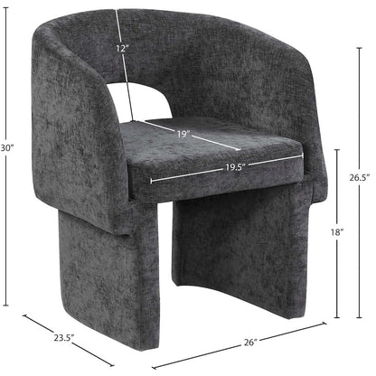 Emmet Black Chenille Fabric Dining Chair / Accent Chair