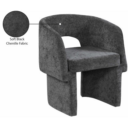 Emmet Black Chenille Fabric Dining Chair / Accent Chair