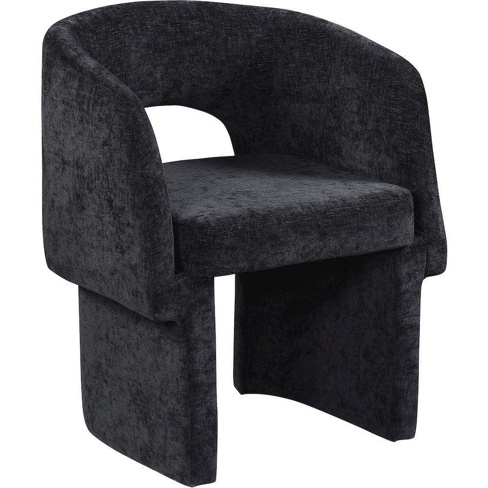 Emmet Black Chenille Fabric Dining Chair / Accent Chair
