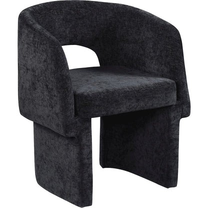 Emmet Black Chenille Fabric Dining Chair / Accent Chair