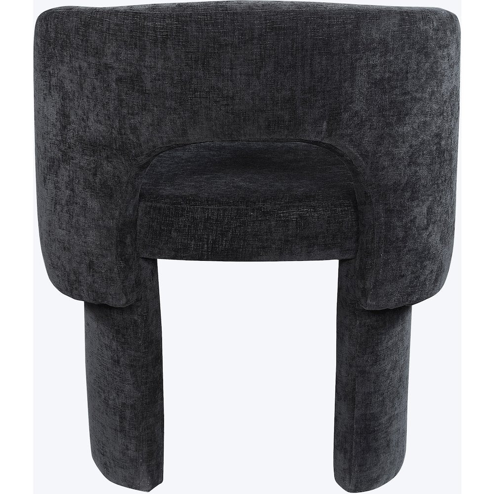 Emmet Black Chenille Fabric Dining Chair / Accent Chair