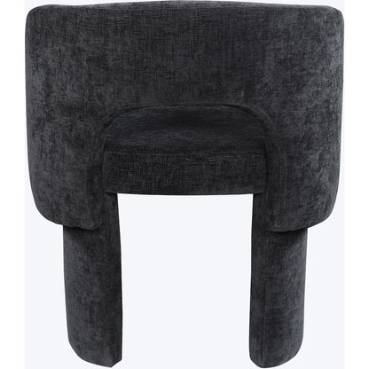 Emmet Black Chenille Fabric Dining Chair / Accent Chair