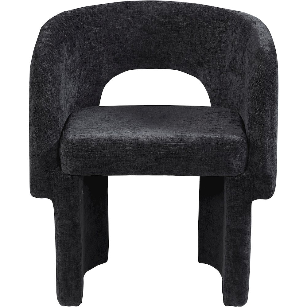 Emmet Black Chenille Fabric Dining Chair / Accent Chair