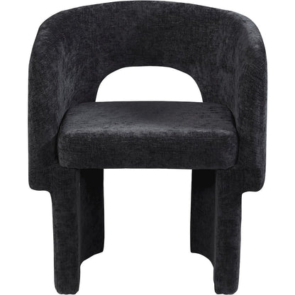 Emmet Black Chenille Fabric Dining Chair / Accent Chair