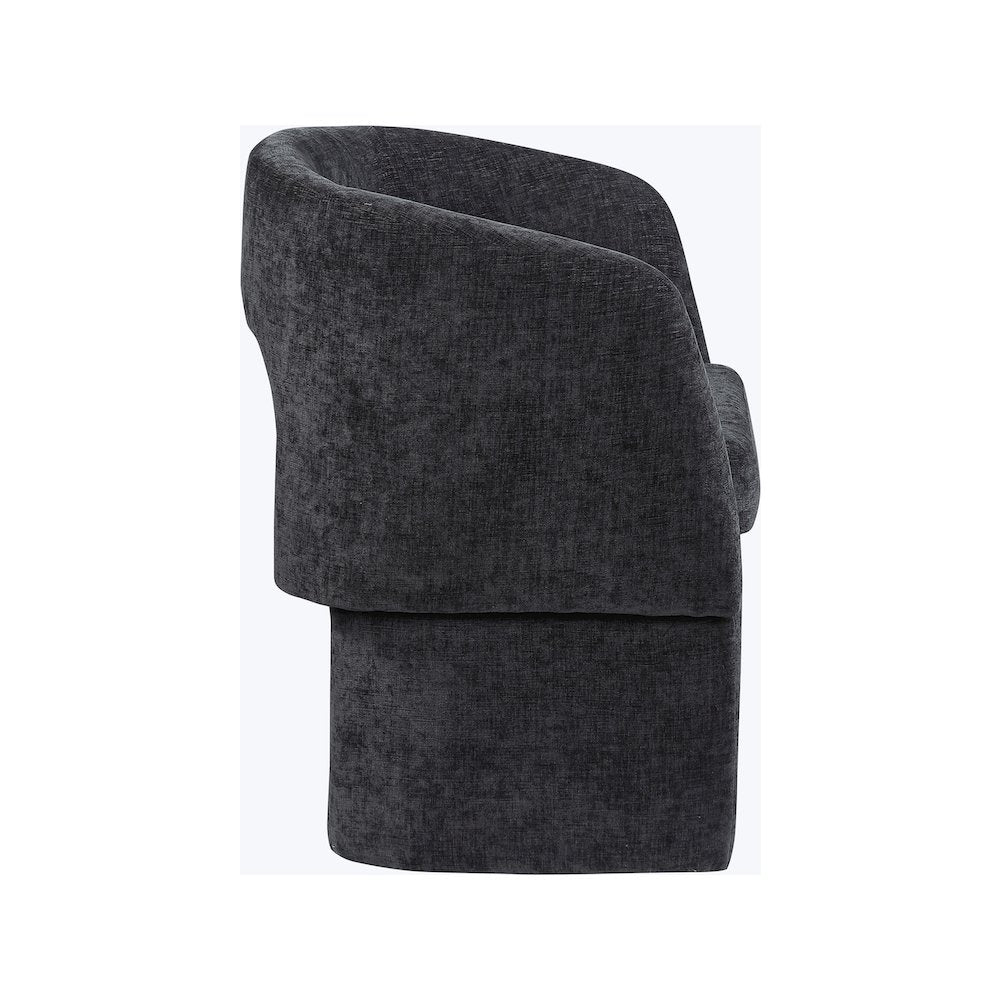 Emmet Black Chenille Fabric Dining Chair / Accent Chair