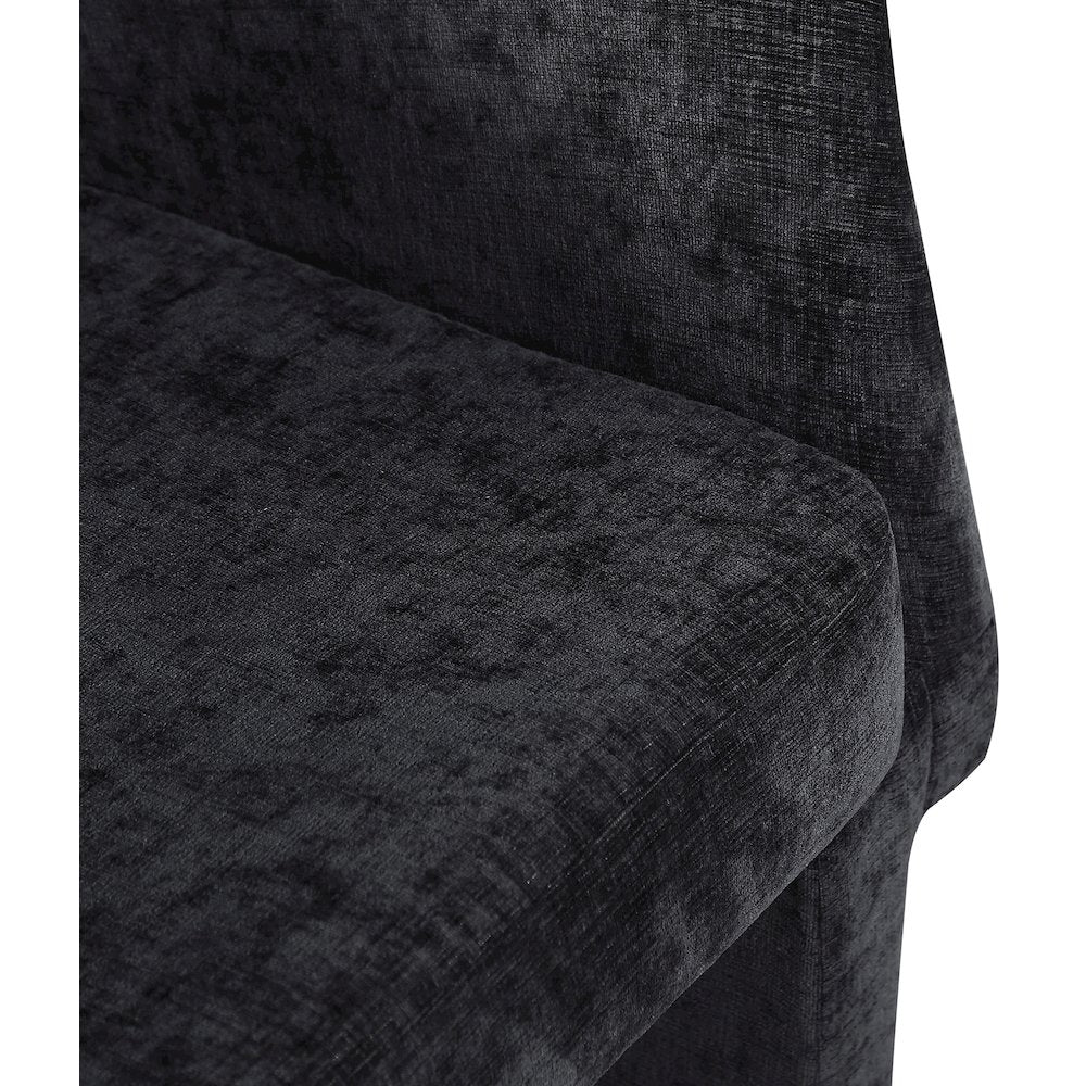 Emmet Black Chenille Fabric Dining Chair / Accent Chair