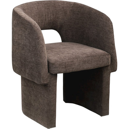 Emmet Brown Chenille Fabric Dining Chair / Accent Chair