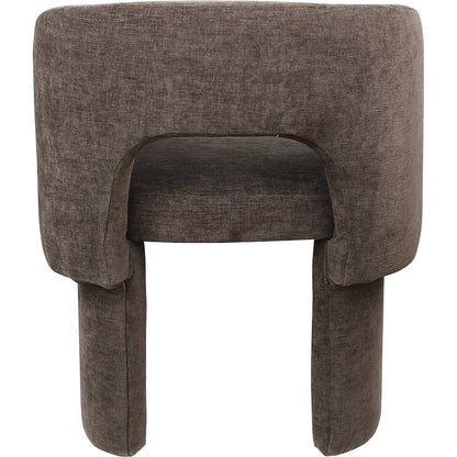 Emmet Brown Chenille Fabric Dining Chair / Accent Chair