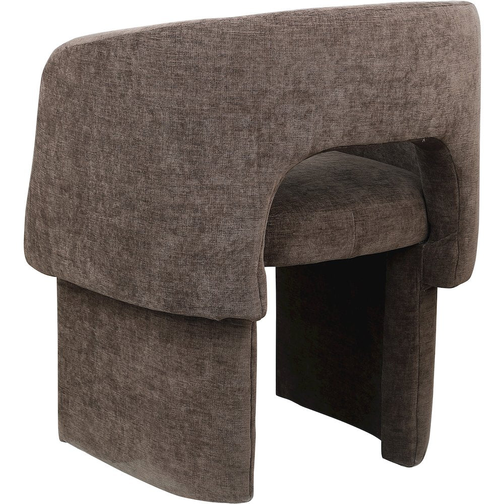 Emmet Brown Chenille Fabric Dining Chair / Accent Chair
