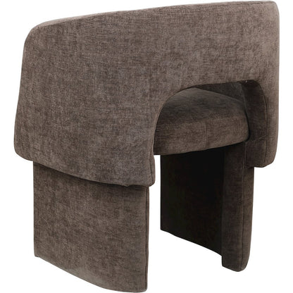 Emmet Brown Chenille Fabric Dining Chair / Accent Chair
