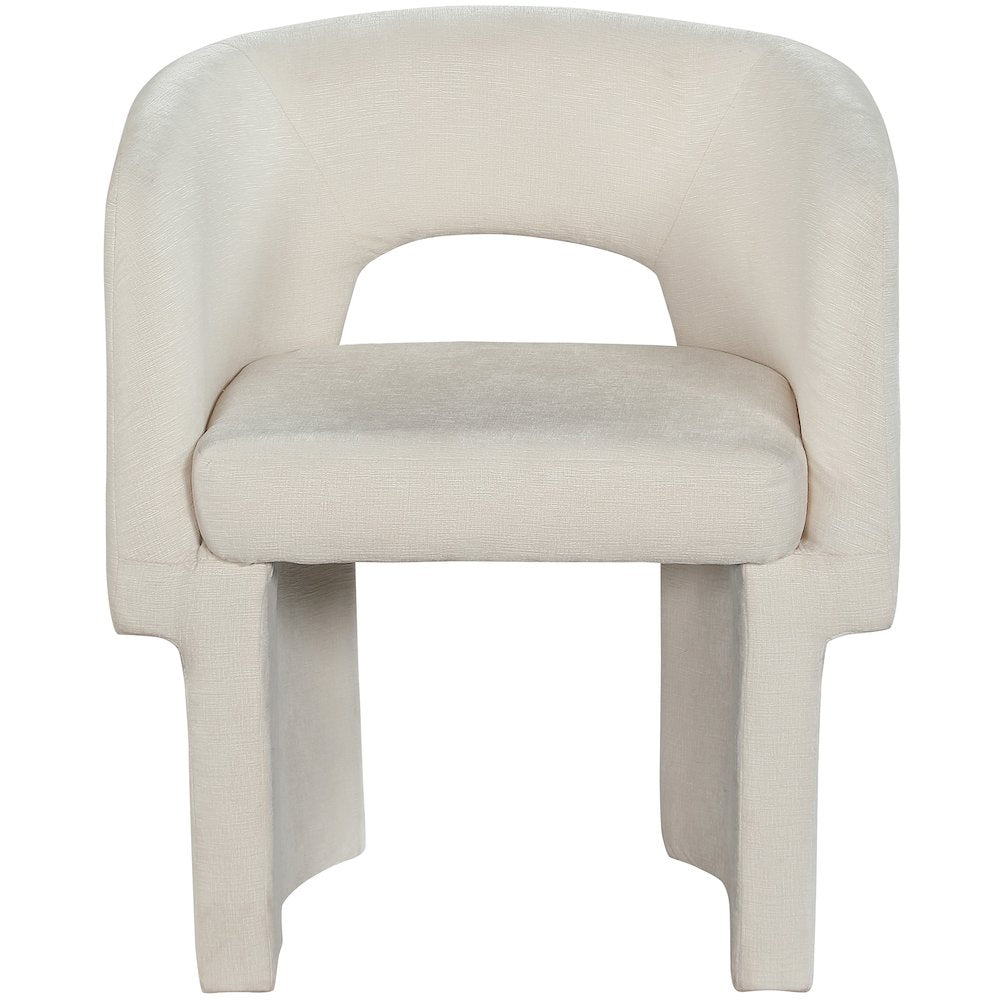 Emmet Cream Chenille Fabric Dining Chair / Accent Chair