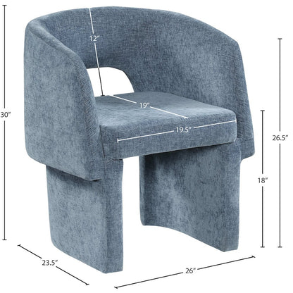 Emmet Light Blue Chenille Fabric Dining Chair / Accent Chair