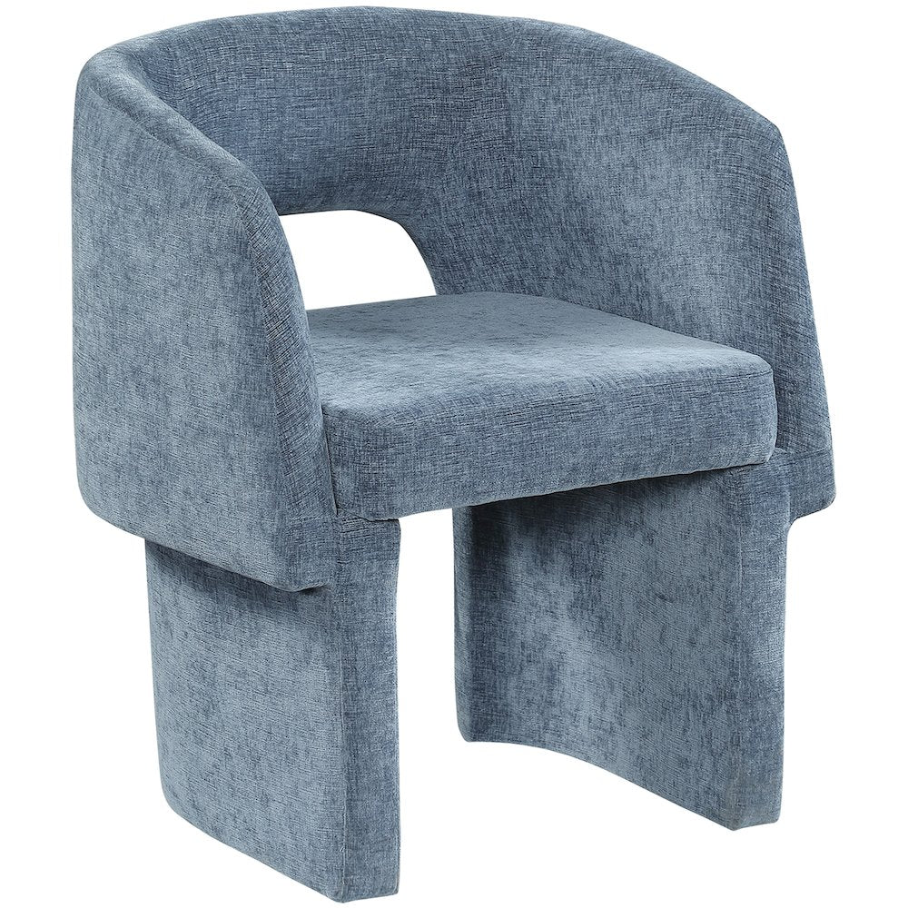 Emmet Light Blue Chenille Fabric Dining Chair / Accent Chair