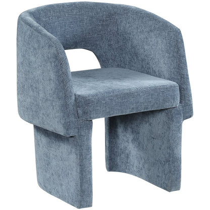Emmet Light Blue Chenille Fabric Dining Chair / Accent Chair