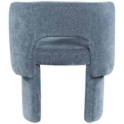 Emmet Light Blue Chenille Fabric Dining Chair / Accent Chair
