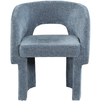 Emmet Light Blue Chenille Fabric Dining Chair / Accent Chair