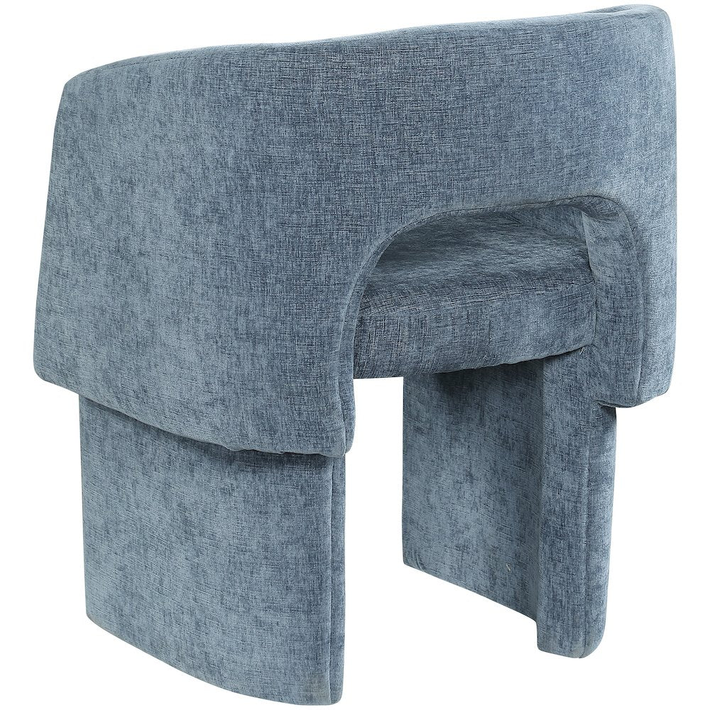 Emmet Light Blue Chenille Fabric Dining Chair / Accent Chair