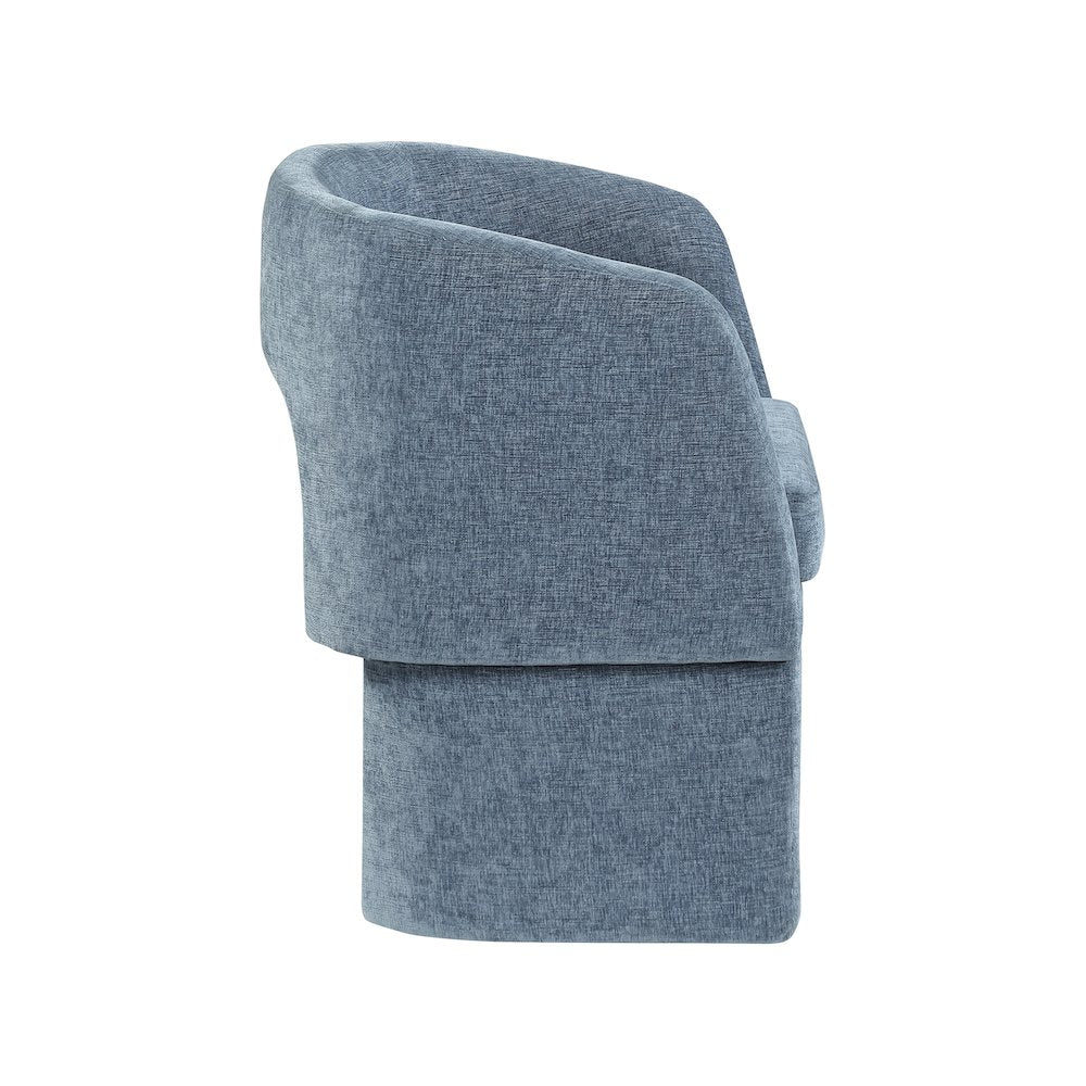 Emmet Light Blue Chenille Fabric Dining Chair / Accent Chair