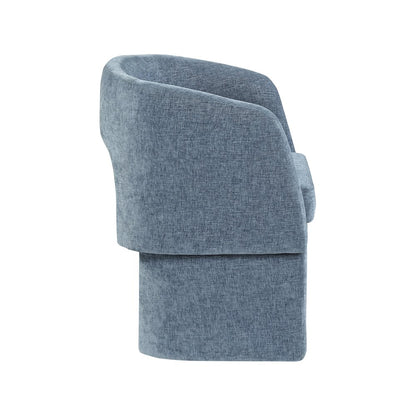 Emmet Light Blue Chenille Fabric Dining Chair / Accent Chair