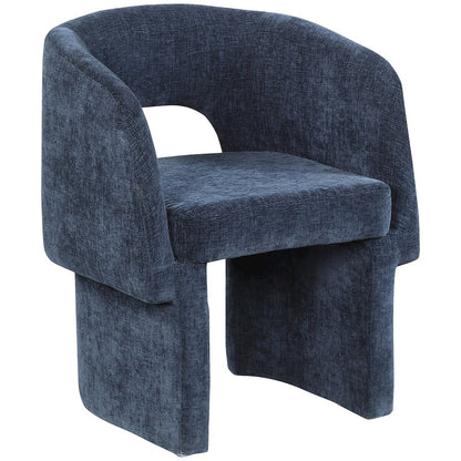 Emmet Navy Chenille Fabric Dining Chair / Accent Chair