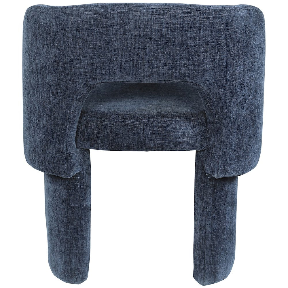 Emmet Navy Chenille Fabric Dining Chair / Accent Chair