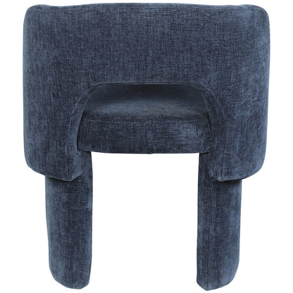 Emmet Navy Chenille Fabric Dining Chair / Accent Chair
