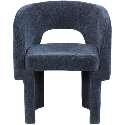 Emmet Navy Chenille Fabric Dining Chair / Accent Chair