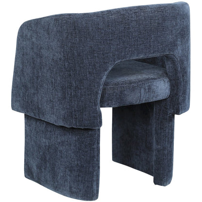 Emmet Navy Chenille Fabric Dining Chair / Accent Chair