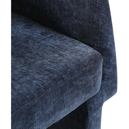Emmet Navy Chenille Fabric Dining Chair / Accent Chair