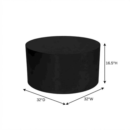 Contemporary Matte Black Coffee Table with Drum Legs and Modern Style