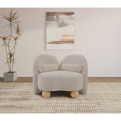 Daphne Beige Chenille Fabric Chair